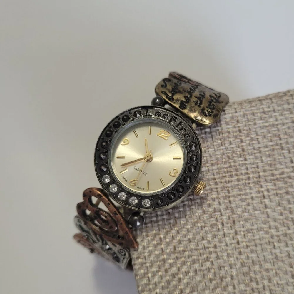 Hearts Watch Stretch Band Bracelet Womens